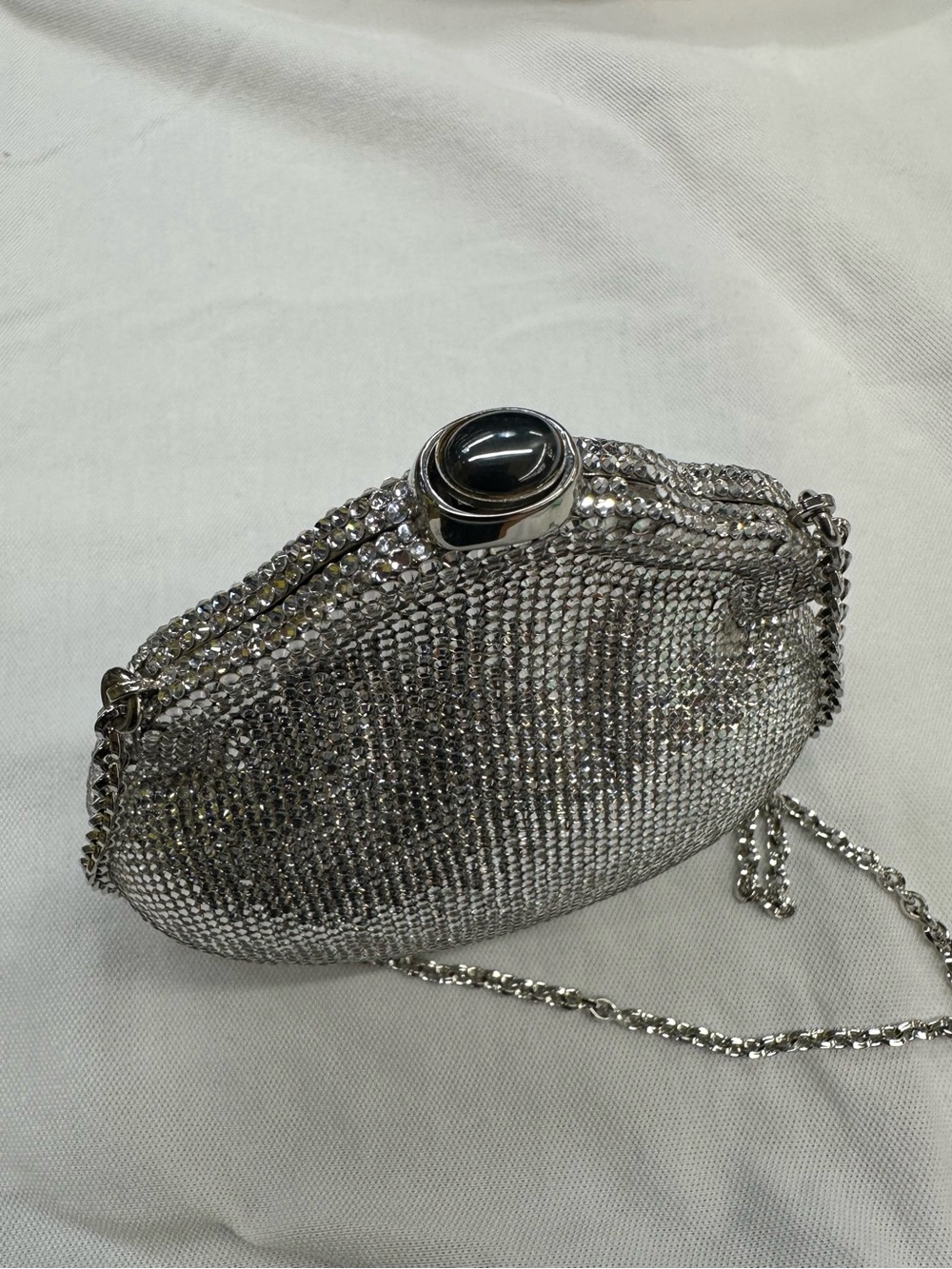 ❌❌ SOLD ❌❌Vintage Judith Leiber Silver Crystal Minaudière Clutch Bag
